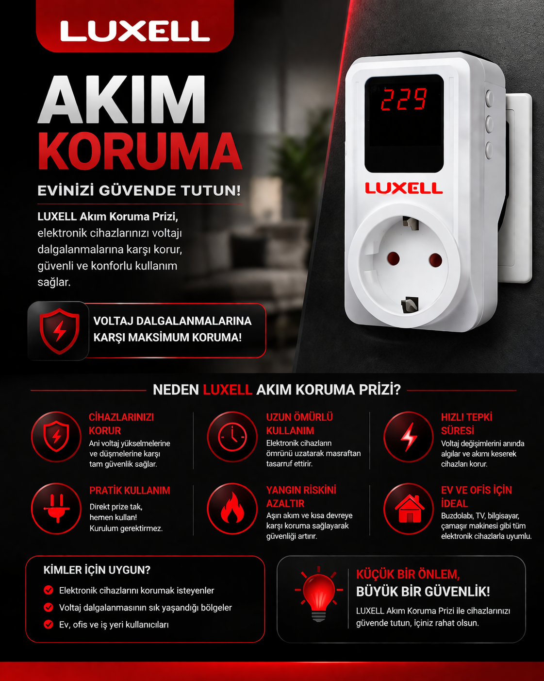 LVP-01 LUXELL VOLTAJ KORUYUCU